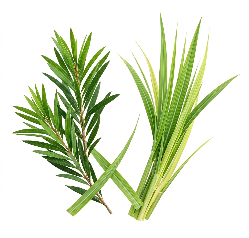 tea tree and lemongrass leaves